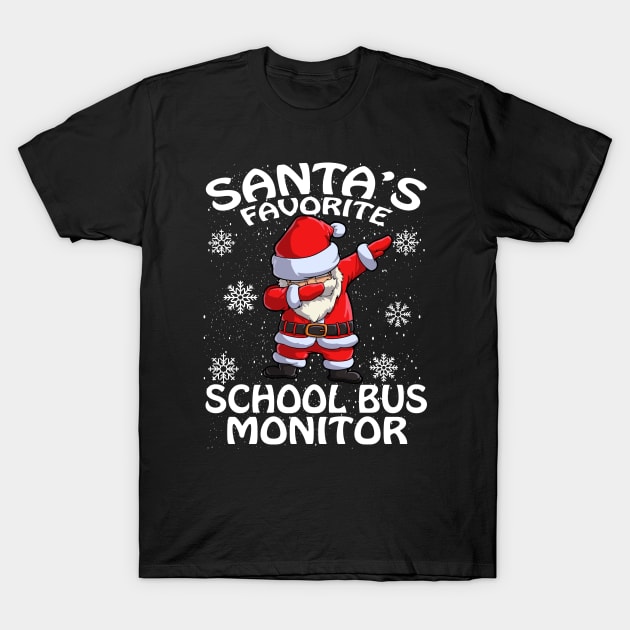 Santas Favorite School Bus Monitor Christmas T-Shirt by intelus